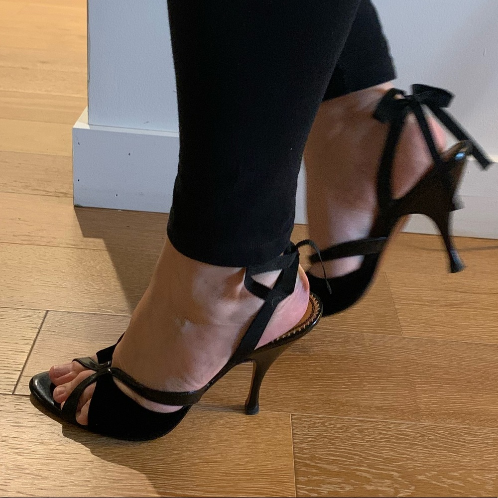 Tom Ford for YSL Rive Gauche black velvet strappy sandals